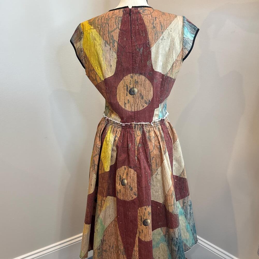 Multicolored patchwork midi dress - Picture 4 of 6